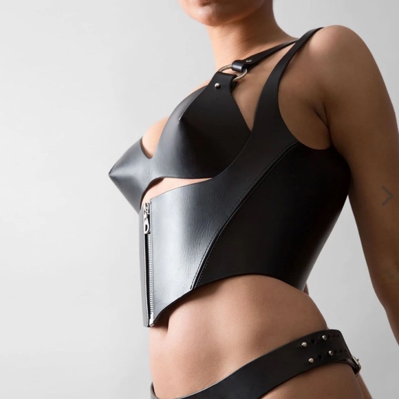 Fleet Ilya under bust corset Leather rare bondage XS/S